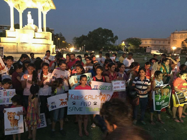  A protest in Jaipur, India, calling for Ustad's release in May, 2015. Photo credit: Shelley Mattocks.
