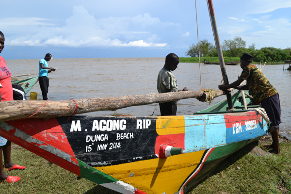  Fishermen at Dunga Beach in Kisumu, Kenya, prepare for a night of fishing. Photo credit: Isaiah Esipisu.