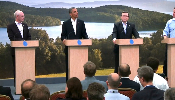 President Obama makes a statement about the trade agreement being negotiated between the U.S. and Europe known as the Transatlantic Trade and Investment Partnership in front of Lough Erne, Northern Ireland, in 2013. Photo credit: the White House.